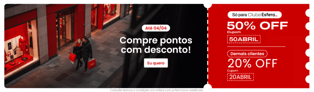 Compre pontos Esfera com até 50% OFF
