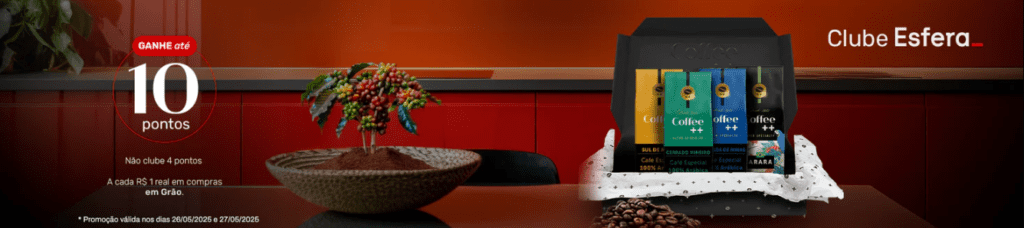 Ganhe até 10 pontos Esfera com a Coffee++