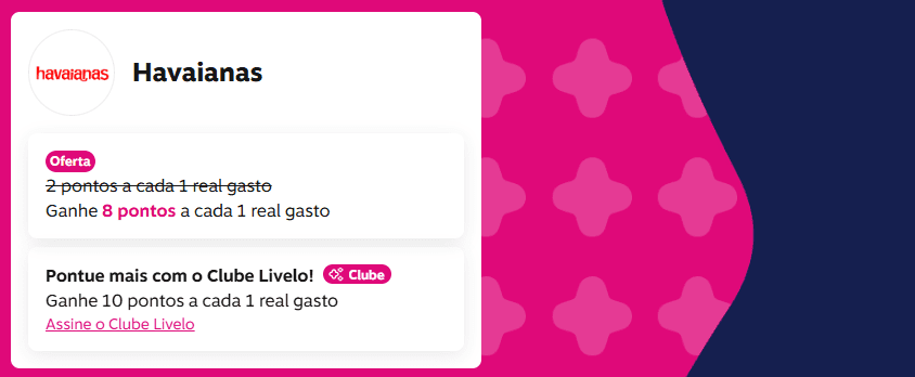 Ganhe até 10 pontos Livelo com a Havaianas