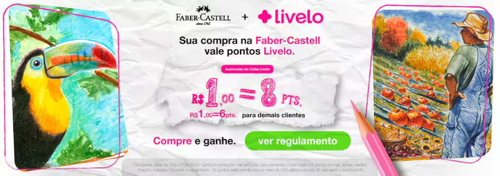 Ganhe até 8 pontos Livelo com a Faber-Castell