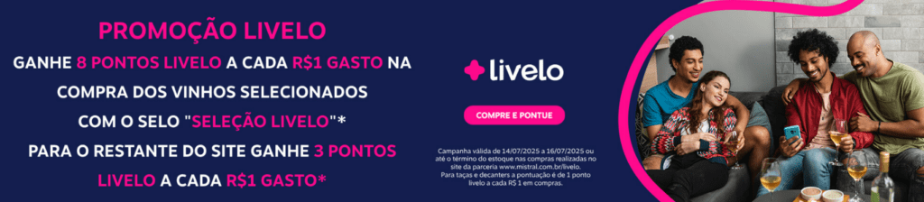 Ganhe até 8 pontos Livelo com a Mistral