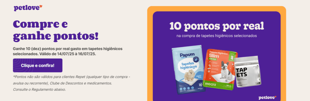 Ganhe até 10 pontos Livelo com a Petlove