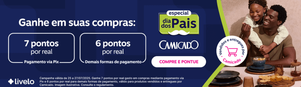 Ganhe até 7 pontos Livelo com a Camicado