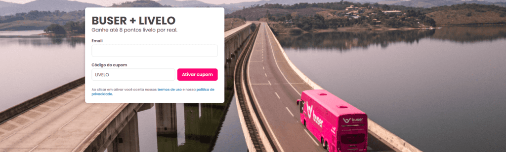 Ganhe até 8 pontos Livelo com a Buser